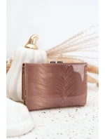 Lakovaná dámska kabelka s trblietavými detailmi Cermina - béžová