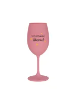 VYCHUTNÁVÁM SI VÁNOCE - růžová sklenice na víno 350 ml