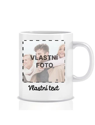 Personalizovaný klasický biely keramický hrnček s objemom 300 ml s fotografiou Personalizovaný klasický biely keramický hrnček s objemom 300 ml s fotografiou