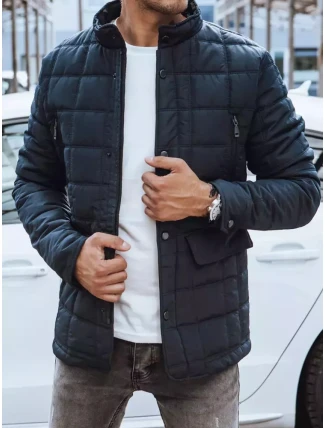 Pánska prešívaná bunda tmavomodrá FashionStreet TX4135