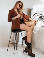 Dámske semišové čižmy s leopardím vzorom v hnedej farbe FashionStreet ZY1260