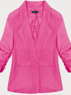 Tenká ružová bunda s volánovými rukávmi (22-356)