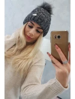 Čiapka K169 čierna+sivá