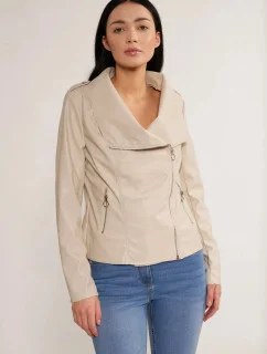 Dámska bunda Ramonesque Imitácia kože JAC0220-23W béžová - Monnari