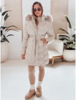 Dámska zimná bunda CASSERIE prešívaná s kapucňou svetlo béžová FashionStreet TY4926 Dámska zimná bunda CASSERIE prešívaná s kapucňou svetlo béžová FashionStreet TY4926