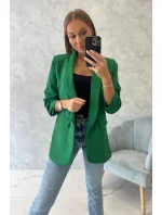 Bunda s chlopňou elegantná tmavozelená Bunda s chlopňou elegantná tmavozelená