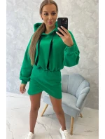 Zateplené šaty s obálkovým dnom svetlo zelené