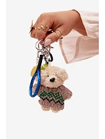 Přívěsek Klíčenka Na Kabelku Medvídek V Svetru Raketa S Míčem Hamburger Modrý