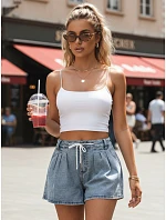 Dámske džínsové šortky SY0552 modré  - FashionStreet