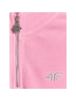Oversize 4FHrejivý fleece so stojacím golierom dievčatá 4F 4FJRAW25TFLEF441-54S
