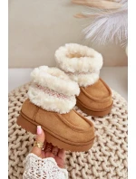 Śniegowce Botki Dziecięce Z Futerkiem I Wzorem Camel Melefia