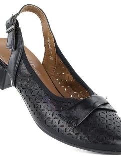 Dámske čierne šnurovacie lodičky s remienkom Jezzi ASA200-18