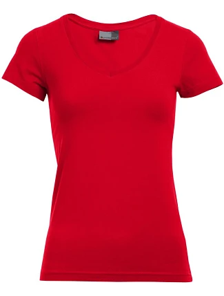Promodoro 3086 Dámske tričko Slim Fit s výstrihom do V 40.3086 ohnivo červené Promodoro 3086 Dámske tričko Slim Fit s výstrihom do V 40.3086 ohnivo červené
