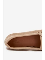 Dámské mokasíny s šněrováním a třásněmi Béžové Glorina