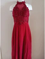 Dámske plesové šaty dlhé bordové - EVA a LOLA