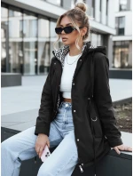 Dámska bunda parka s odnímateľnou kapucňou čierna FashionStreet TY5394