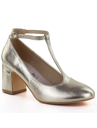 Trblietavé zlaté lodičky s remienkom Mascara 834283