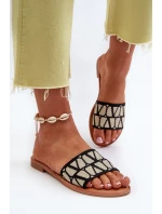 Klapki Damskie Na Płaskim Obcasie Czarne Traivea