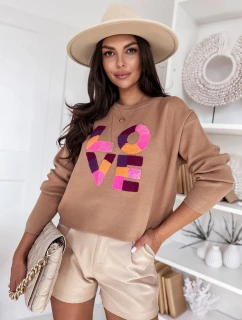 Dámsky oversize sveter HARPER camel FashionStreet MY1983