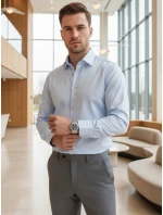 Pánska elegantná hladká modrá košeľa REGULAR FIT FashionStreet DX2687