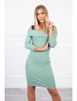 Šaty so širokými ramienkami tmavo mätové Šaty so širokými ramienkami tmavo mätové