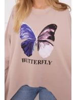 Oversize blúzka s potlačou béžová