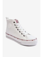 Damskie Wysokie Ocieplane Trampki Cross Jeans KK2R4044C Białe