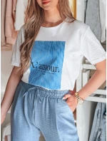 Dámske biele tričko LAMOUR FashionStreet RY2587