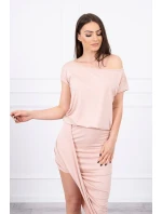 Sukienka asymetryczna ciemny pudrowy róż