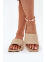 Damskie Klapki 4FMM00FFLIF031A-83S Beżowe