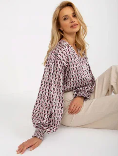 Dámska košeľa LK KS 509017 1.97 biela a ružová - FPrice