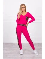 Fuchsiová sada s leopardím potlačou