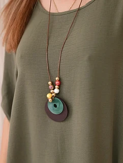 Súprava blúzka + nohavice s príveskom light khaki