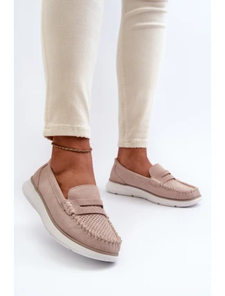 Sametové mokasíny na platforme Sergio Leone SP012 Beige Sametové mokasíny na platforme Sergio Leone SP012 Beige