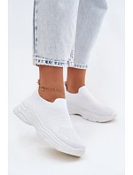 Materiálové Vkládací Sportovní Dámské Boty Bílé Floraine