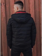 Pánska prešívaná zimná bunda s kapucňou čierna FashionStreet TX4863