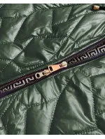 Zelená dámska bunda s ozdobným prešívaním (BR8101-10)