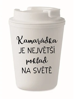 KAMARÁDKA JE NAJVÄČŠÍ POKLAD NA SVETE - biely termohrnček 300 ml