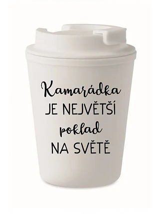 KAMARÁDKA JE NAJVÄČŠÍ POKLAD NA SVETE - biely termohrnček 300 ml
