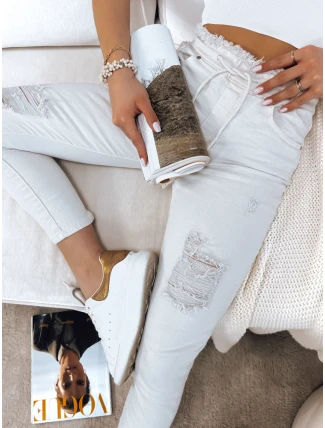 Dámske džínsové nohavice MAYO light beige FashionStreet UY1378