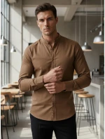 Pánska ležérna košeľa SLIM FIT so stojacím golierom FashionStreet DX2592 Pánska ležérna košeľa SLIM FIT so stojacím golierom FashionStreet DX2592