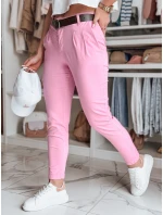 Dámske nohavice chinos s opaskom MODELA ružová FashionStreet UY2565 Dámske nohavice chinos s opaskom MODELA ružová FashionStreet UY2565