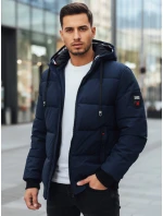 Pánska zimná bunda s kapucňou tmavomodrá FashionStreet TX5086z