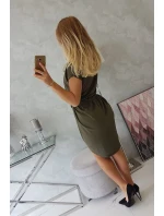 Šaty s obálkovým spodným dielom vo farbe khaki