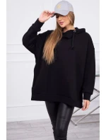 Zateplená mikina so zipsom na boku čierna