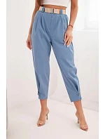 Letné nohavice Punto so zapínaním na nohaviciach denim Letné nohavice Punto so zapínaním na nohaviciach denim