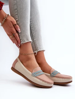 Mokasyny Damskie Z Eko Skóry Różowe Vikitara