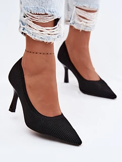 Materiálové Podpatky Lodičky Černé Lelissey