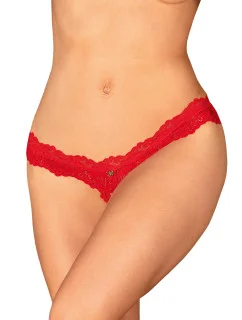 Odvážne tangá Amor Cherris crotchless thong - Obsessive