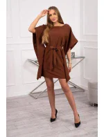Oversize hnedé netopierie šaty Oversize hnedé netopierie šaty